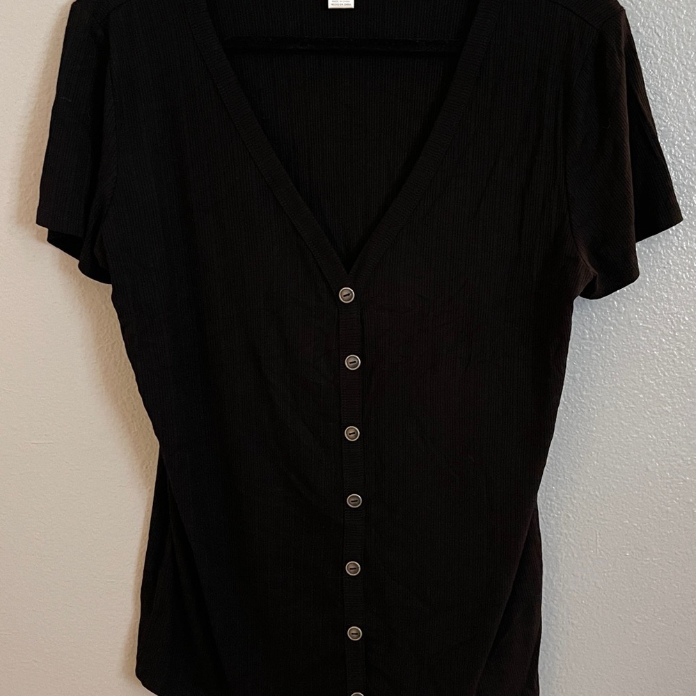 Bozzolo Black Faux Button-Down Shirt